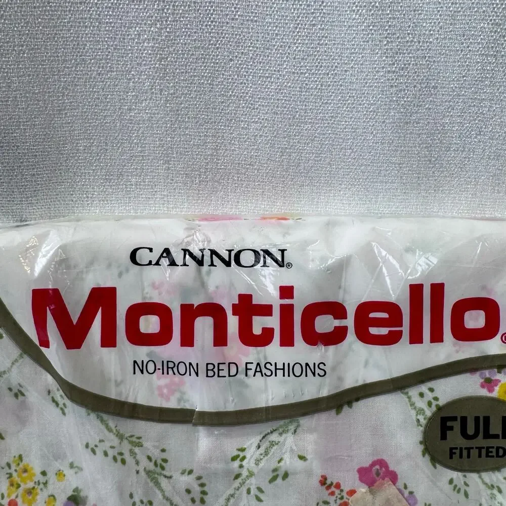 Vintage Cannon Monticello Floral full fitted no iron sheet 54 x 76 inch mattress